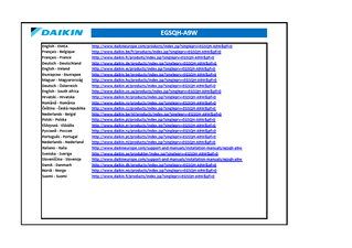EGSQH-A9W_Installer - user reference guide - Language versions_Installer reference guide_English download